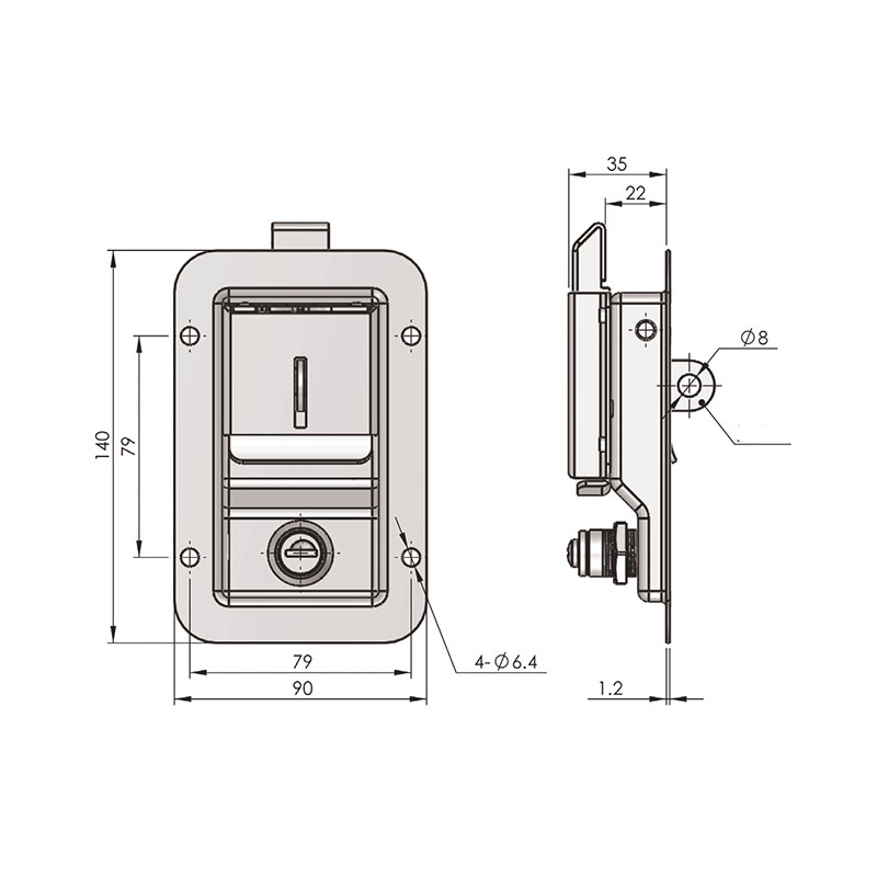 MS866-7-1P Industrial Stainless Steel Panel Locks With Padlock