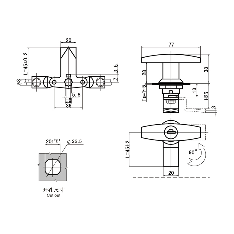 MS305-HS-2 Industrial Stainless Steel Locks Without Insert