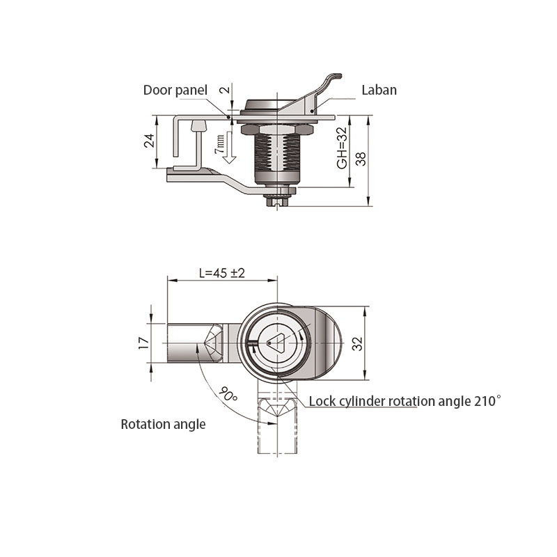 MS816-1-S Triangular 8mm Lock Cylinder Stainless Steel Locks