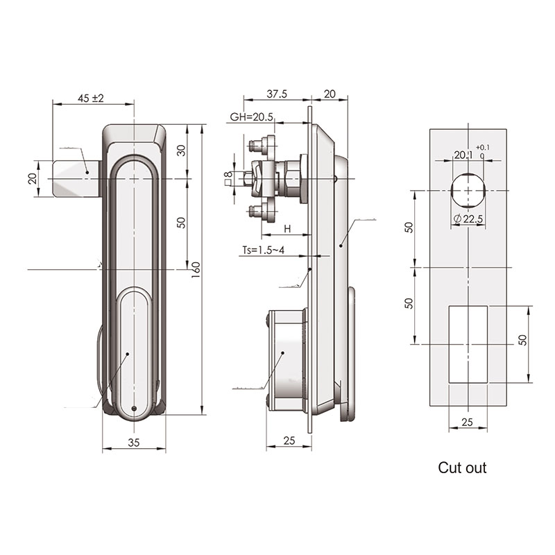 MS874 300N Static Load Stainless Steel Industrial Locks