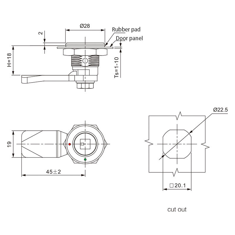 MSC705-3S 270N Static Load Stainless Steel Industrial Locks