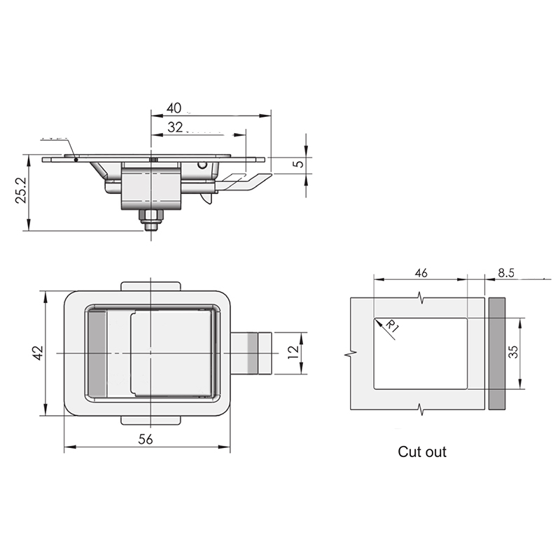 MS858-2B 80g Stainless Steel Impact Industrial Door Locks