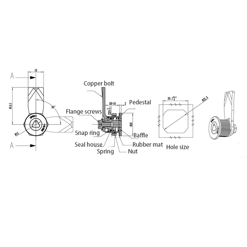 MS705-3B-3S SUS304 Stainless Steel Industrial Locks