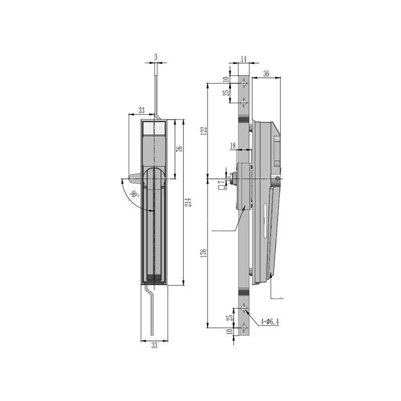 DS830-3D Zinc Alloy Three-Point Locking Passive Electronic Locks