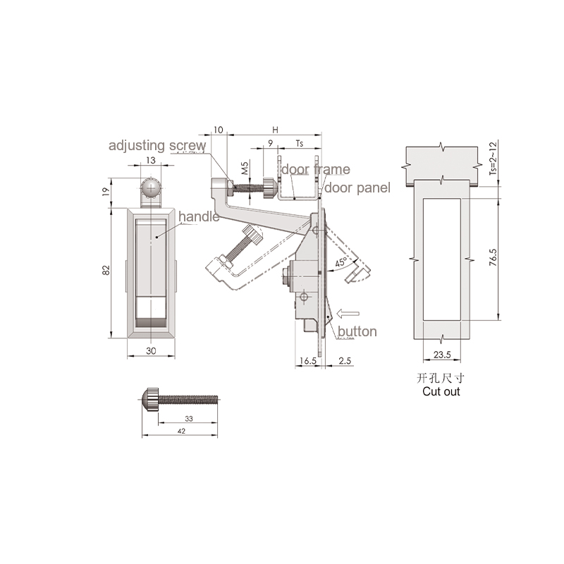 MS708-1 46.5H 15～36Ts 147g Industrial Compression Latch Locks