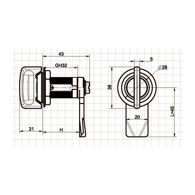 MS309-6-2 Compression Latch Type Cabinet Locks is Not Adjustable