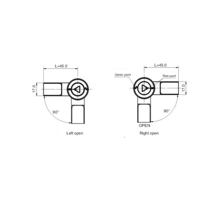 MS816-3A-1 Triangular 8mm Lock Cylinder Compression Latch Locks