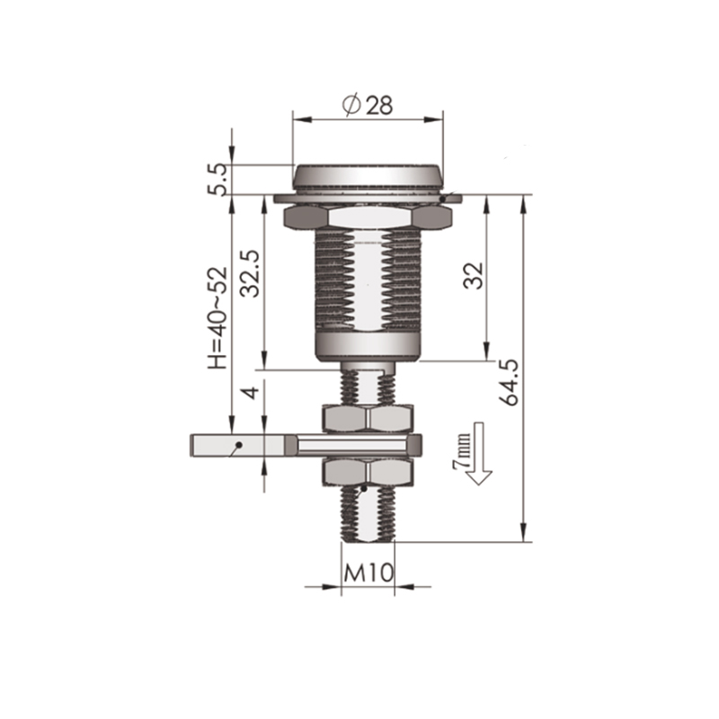 MS816-3A-1 Triangular 8mm Lock Cylinder Compression Latch Locks