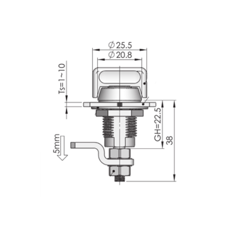 MS816-3S-4S 90°Rotation 360N Load Stainless Steel Industrial Locks