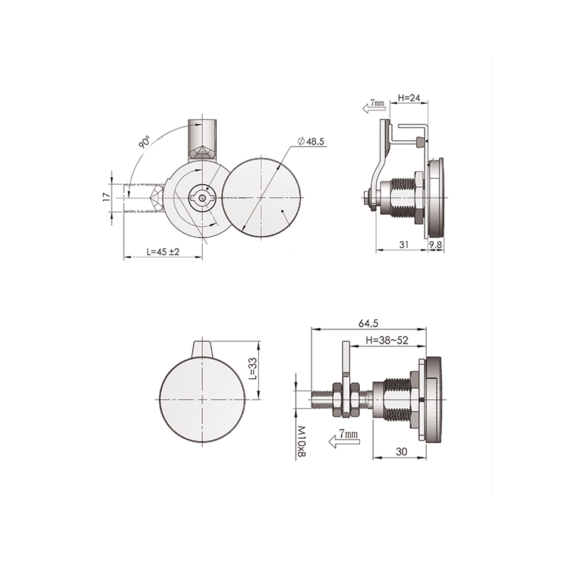 MS823-1A Lock Core Industrial Compression Latch Locks