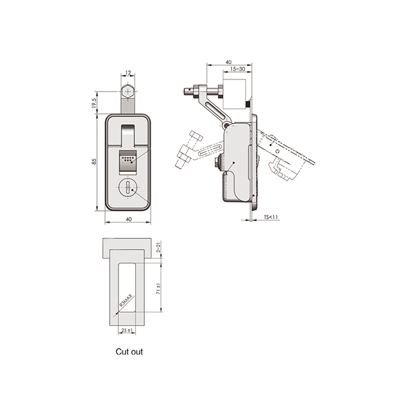 MS718-3C 281g Bright Chrome Base Compression Type Cabinet Locks