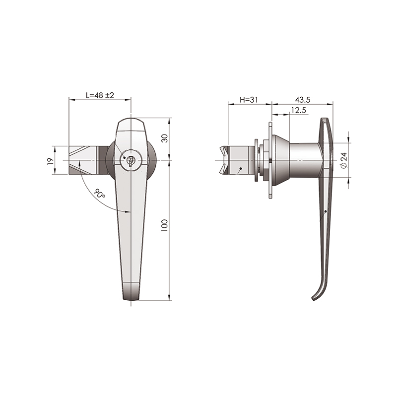 MS304-1 283g Industrial Handle Locks With Insert