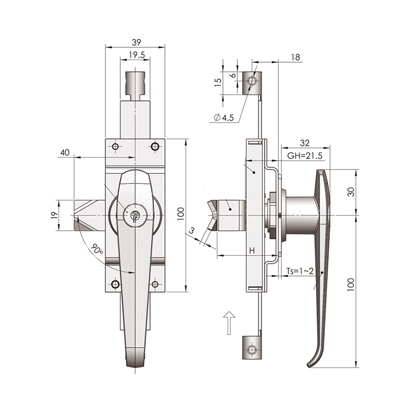 MS310 Three-Point Locking Linkage Industrial Handle Locks