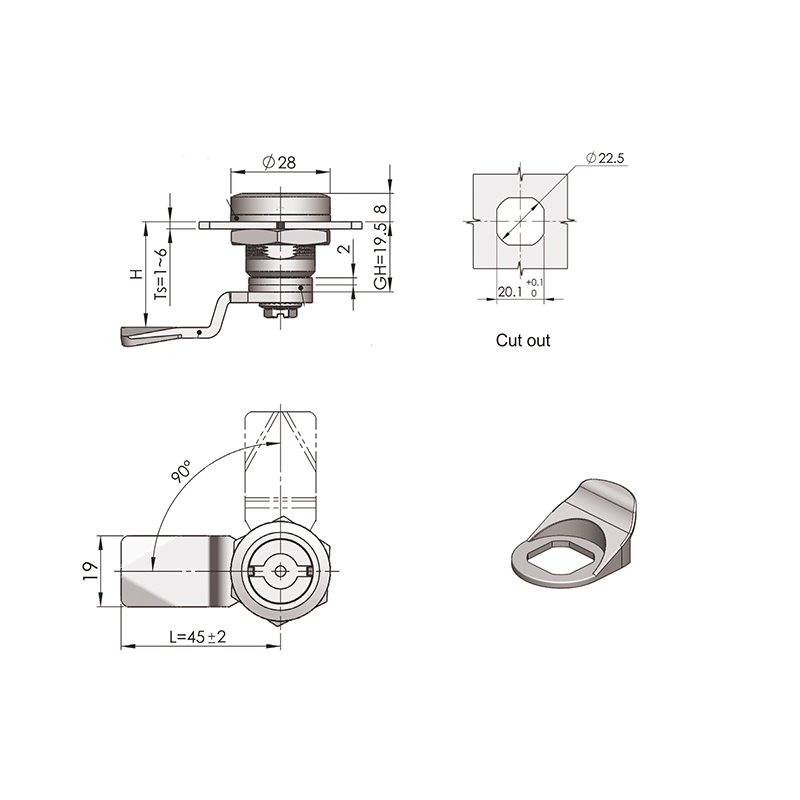 MS705-3D Painted Black Lock Core Cylindric Locks