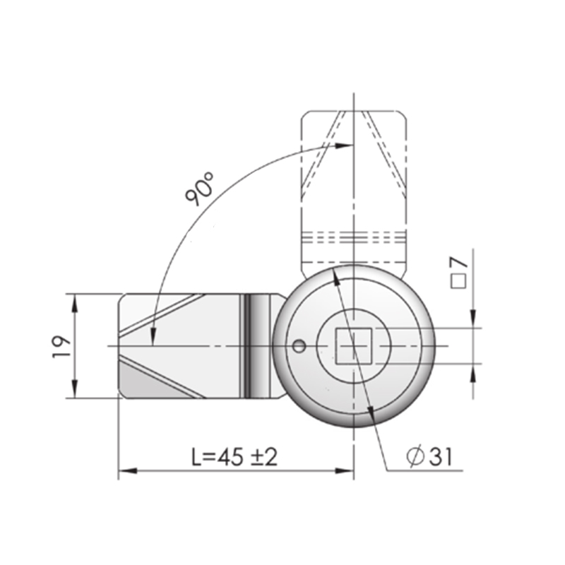 MS705F-2 7*7 Square Industrial Key Cylindric Locks