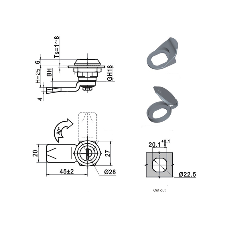 MS705-3E Blacklight Spray Plastic Cylindric Locks