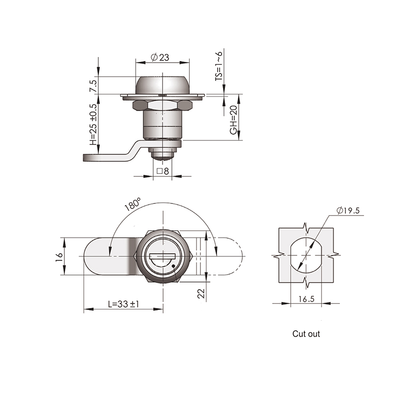 MS706-2 with Metal Dust Cover Cylindric Locks