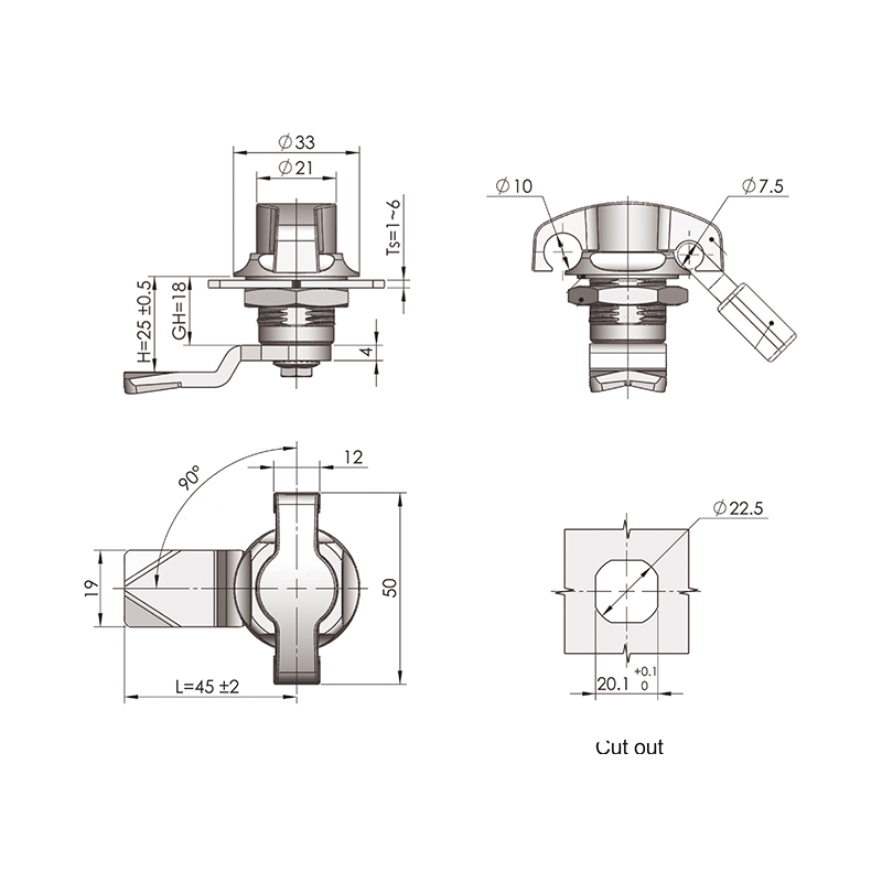 MS714-5 Padlock Type Industrial Cylindric Locks