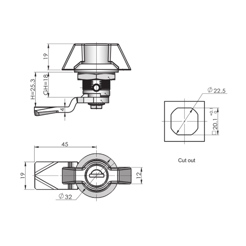 MS815-4 Chrome Lock Cylinder Zinc Alloy Cylindric Locks 