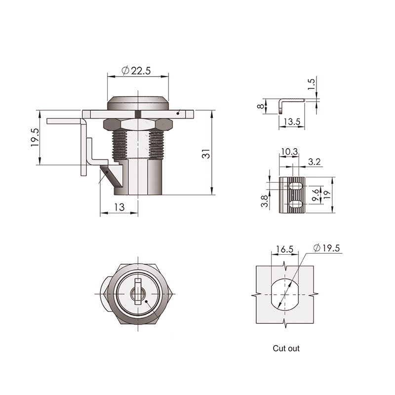 MS826 Blade Lock Core Industrial Cylindric Locks