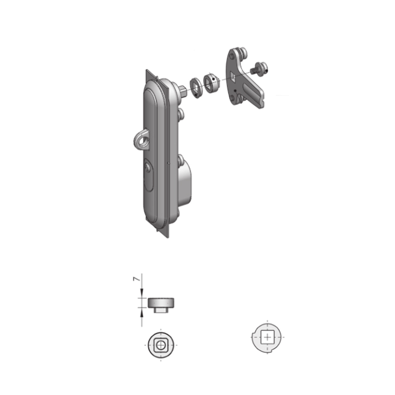 MS864-4 Flat Door Locks 90°Rotation Handle to Open and Lock