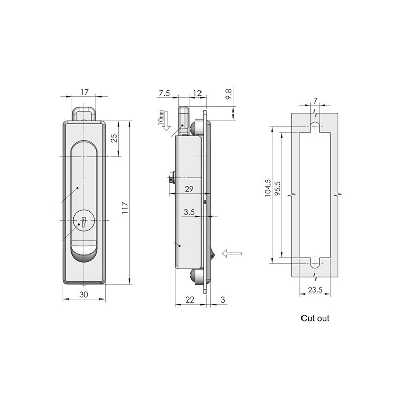 MS1011 Zinc Alloy Handle Material Flat Door Locks