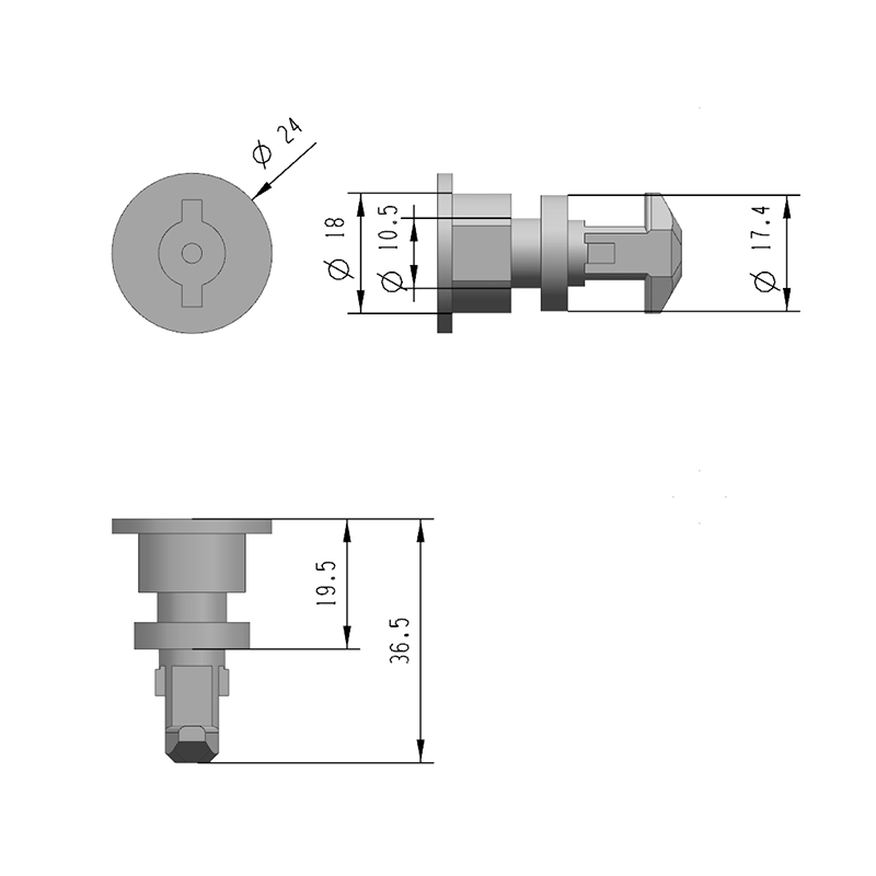 MS705-K03 White Zinc Plating Industrial Cylindric Locks