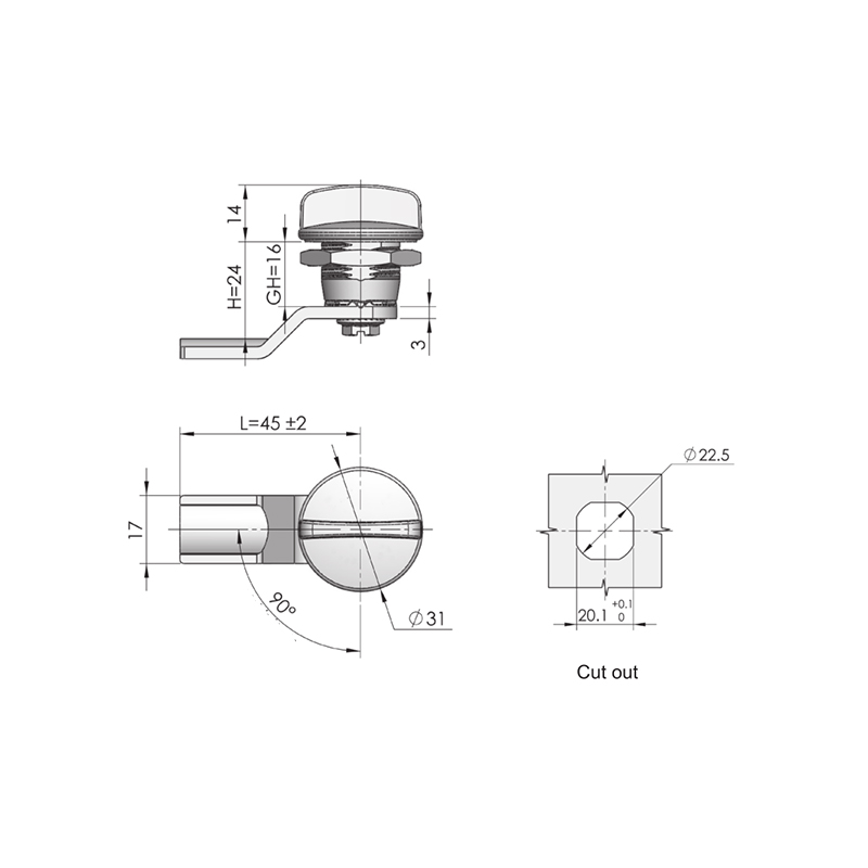 MS705F-4 Handle Type Industrial Cylindric Locks