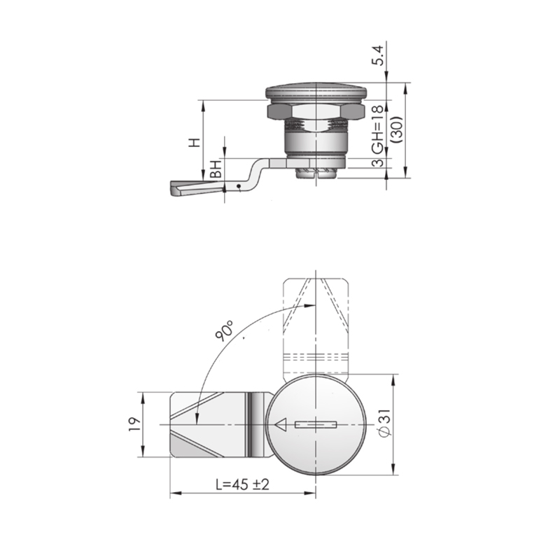 MS705F-5 Groove Lock Core Industrial Cylindric Locks