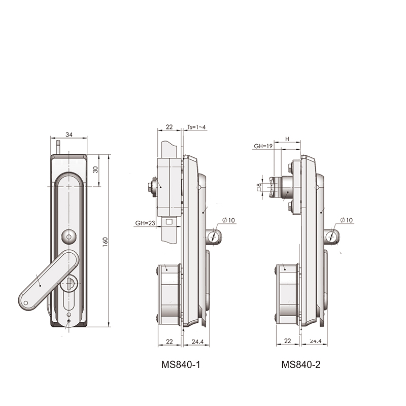 MS840-1  Single Point Steel Bolt Zinc Alloy Shaft Connecting Rod Locks