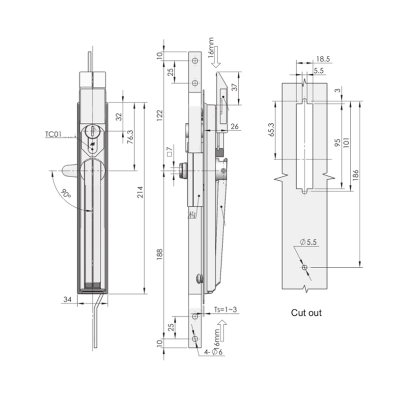 MS830-3 Beige Plastic Spray Base Connecting Rod Locks