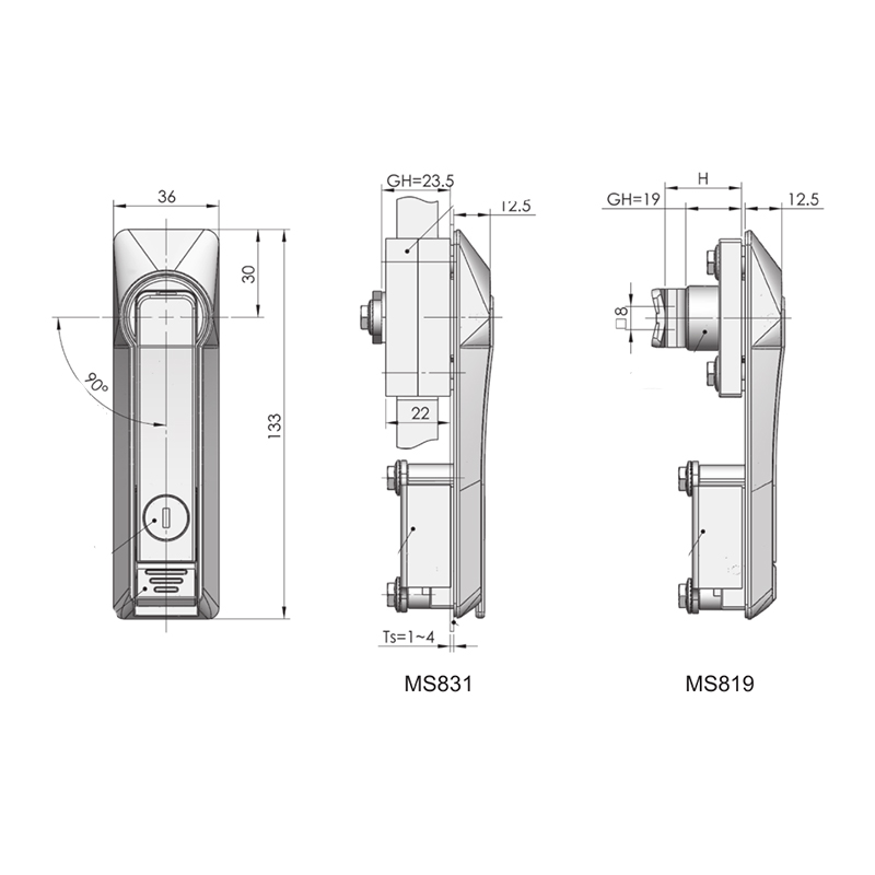 MS831 Blacklight Spray Paint Handle Connecting Rod Locks 