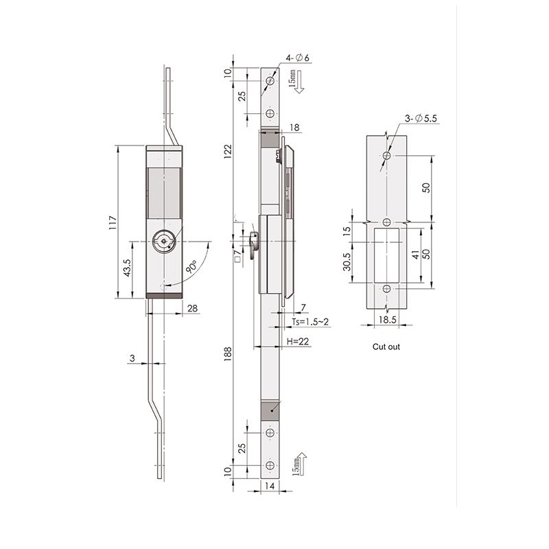 MS821 Yellow Gray ABS Panel Connecting Rod Locks