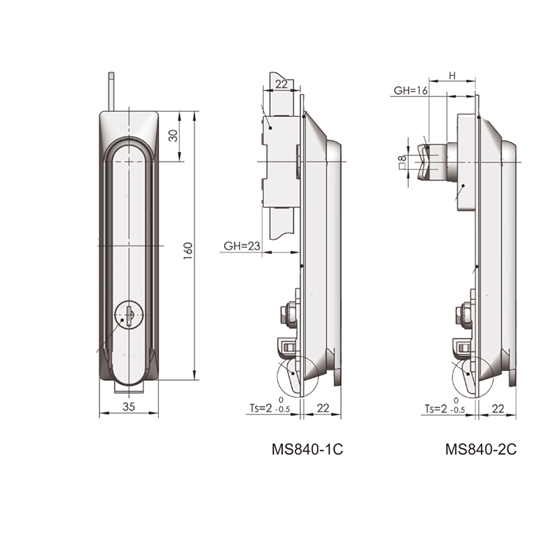 MS840-1C Black PA Base Industrial Connecting Rod Locks