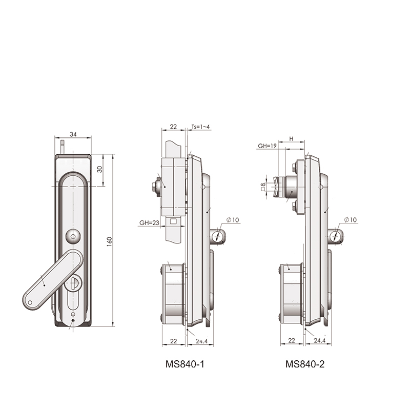 MS840-2P Steel Bolt Padlock Connecting Rod Locks