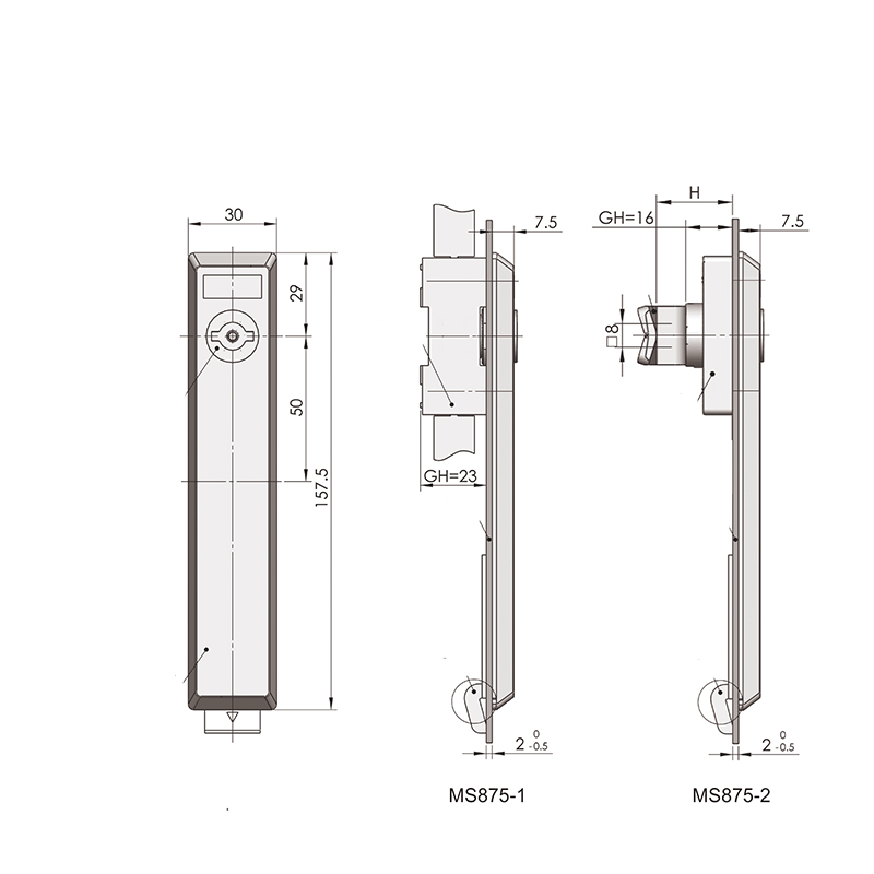 MS875-1 Bright Chrome Cylinder Connecting Rod Locks