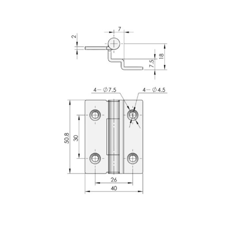 CL152-2 180°Angle Brushed And Polished Stainless Steel Hinges