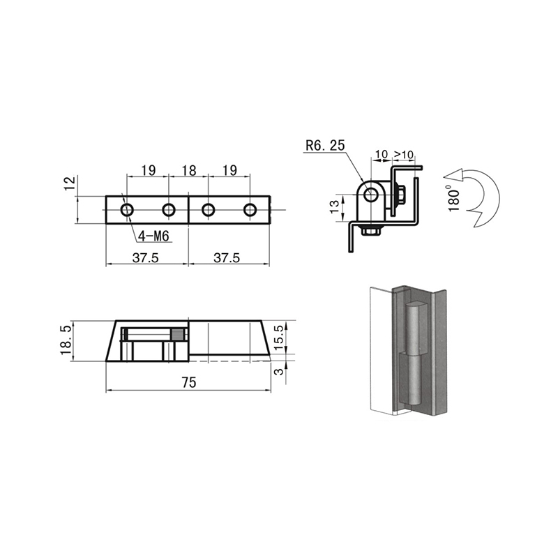 CL204-4 Mirror Polishing Stainless Steel Industrial Hinges