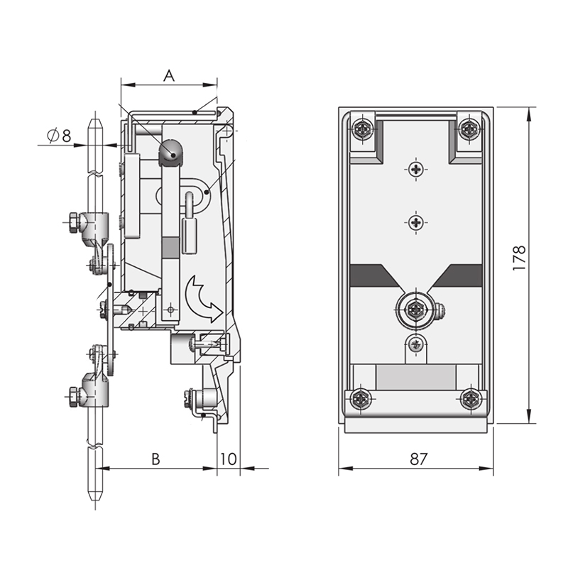 FMS888-1B Aluminum Alloy Box Lock Panel Locks