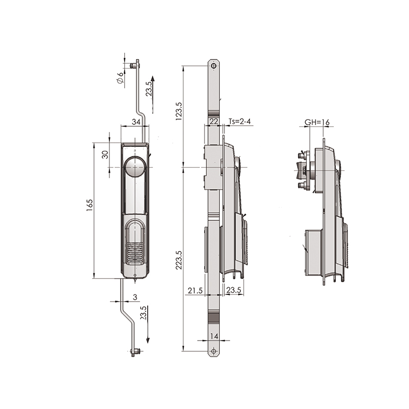 MS848-1E Lock Bright Chrome Industrial Connecting Rod Locks