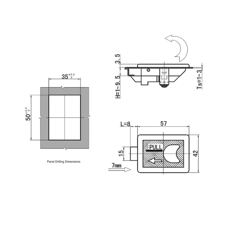 MS858-2A Zinc Alloy Impact Door Panel Locks