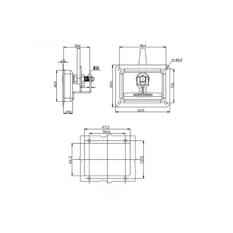 MS871-3 Folding Handle Industrial Panel Locks