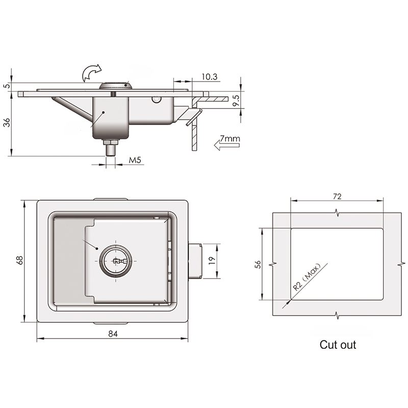 MS866-4 Carbon Steel Material Industrial Panel Locks