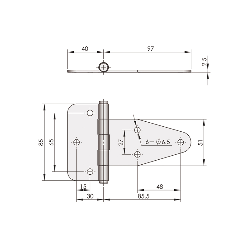 CL115 170g Mirror Polishing Stainless Steel Industrial Hinges