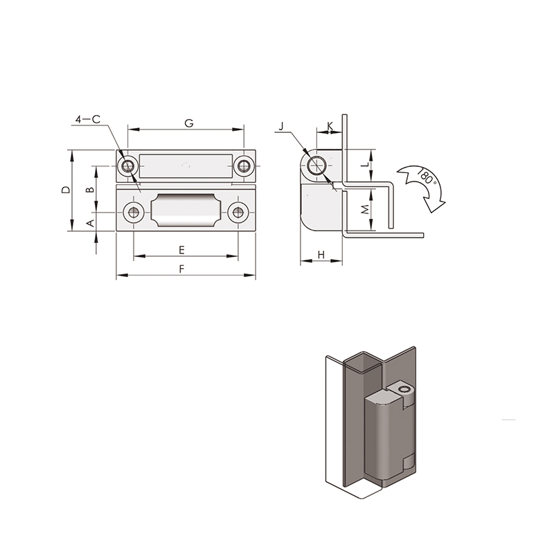 CL219-2S 54g 100lot Brushed Polished Stainless Steel Hinges With Pin