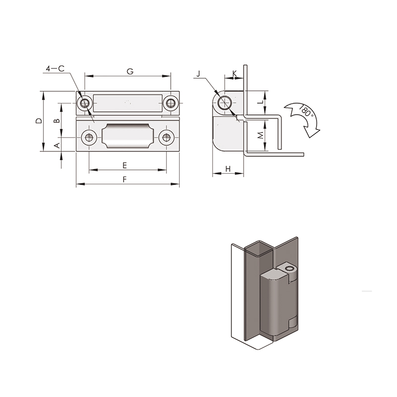 CL219-3S 69g 75lot Brushed Polished Stainless Steel Hinges With Pin