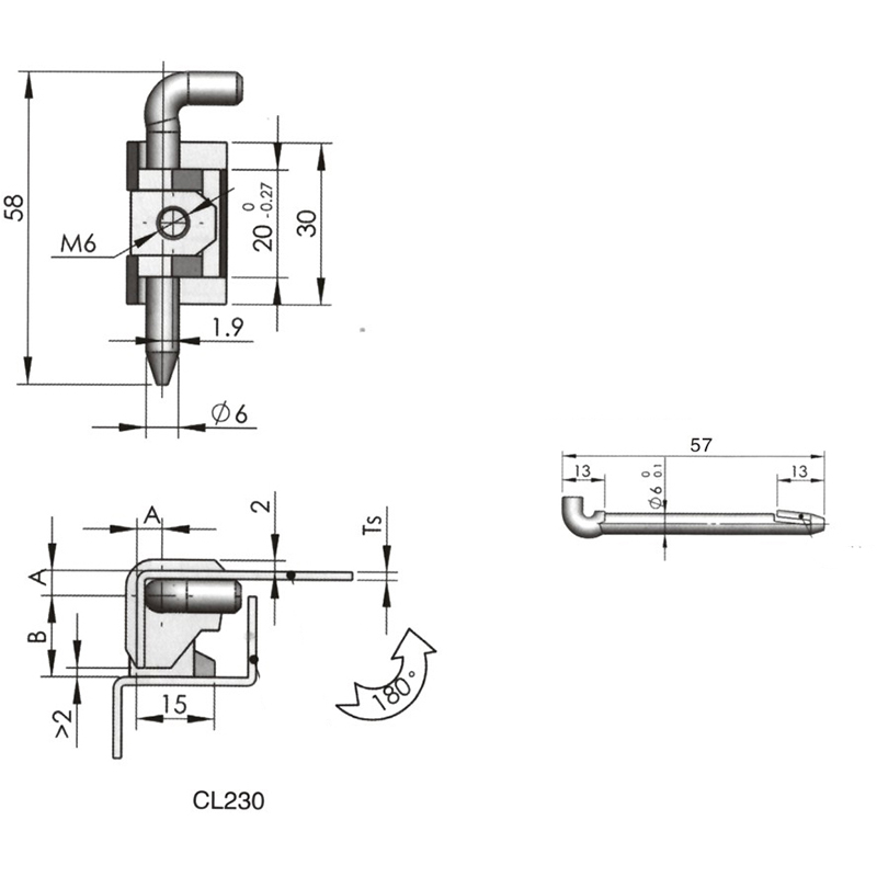 CL230-4 Left And Right Universal Brushed And Polished Stainless Steel Hinges