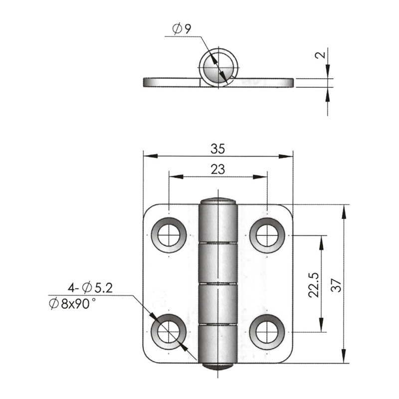 CL253-1 32g Mirror Polishing Stainless Steel Industrial Hinges