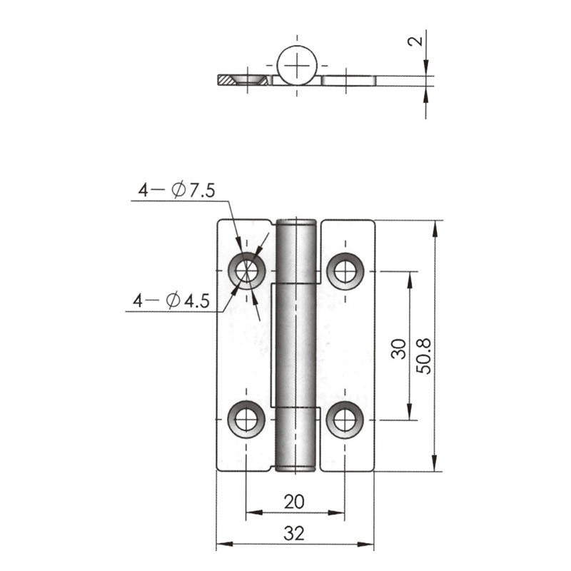 CL253-1A 42g Polished Nature Stainless Steel Industrial Hinges