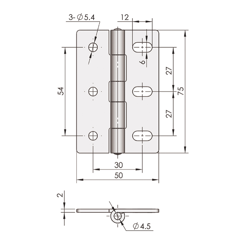 CL253-2 77g 200lot Mirror Polishing Stainless Steel Hinges